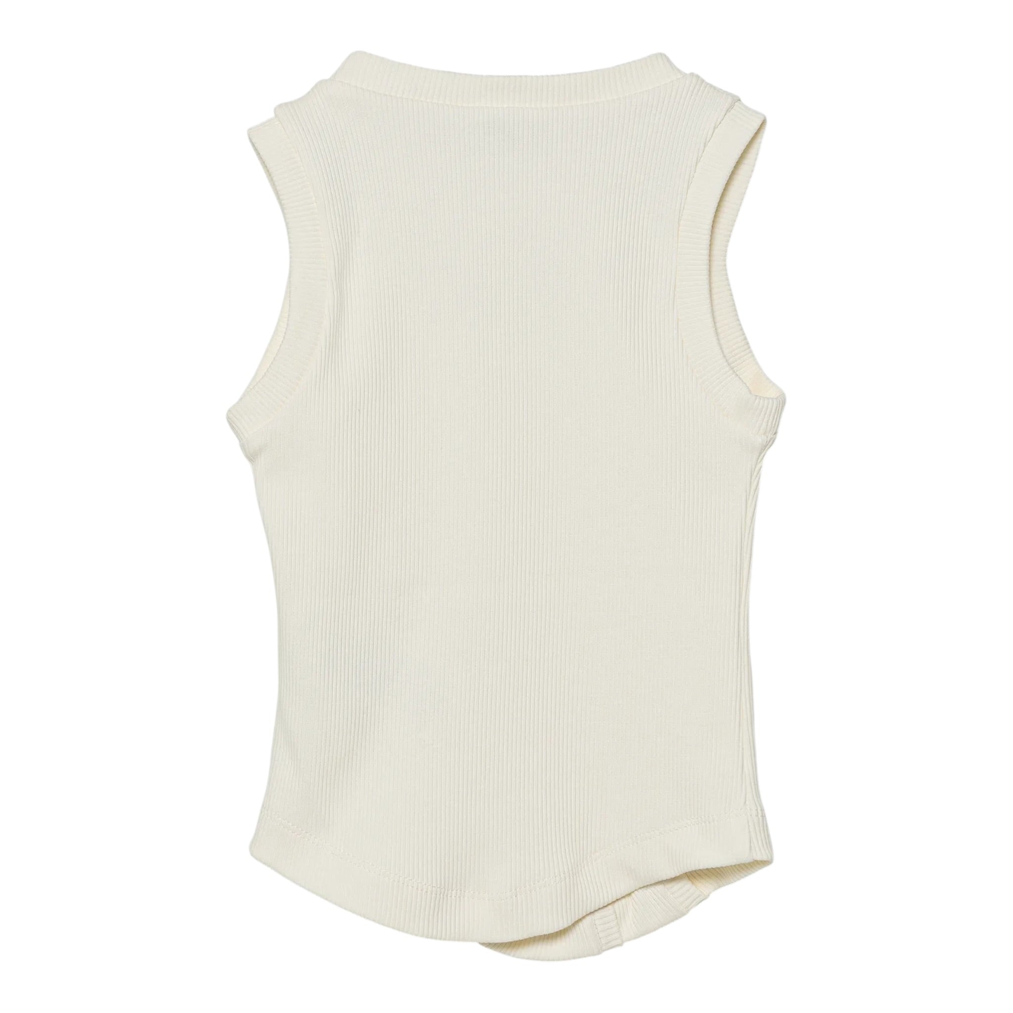 Pinko Canotta Girocollo Tinta Unita con Log per Bambina KFTS012 PANNA PINKO 