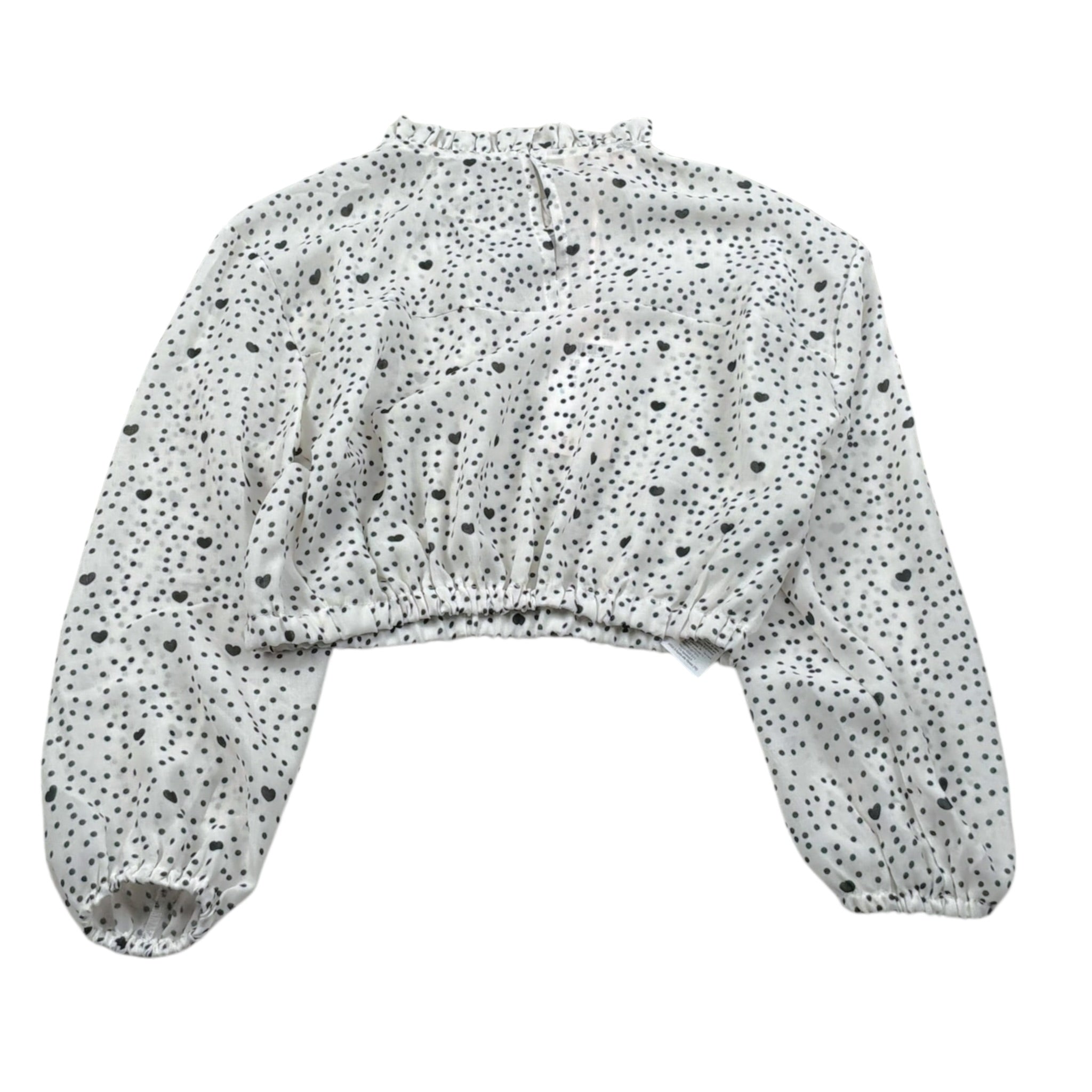 Please Camicia Tinta Unita con Fantasia per Bambina CL13364G73 PANNA PLEASE 