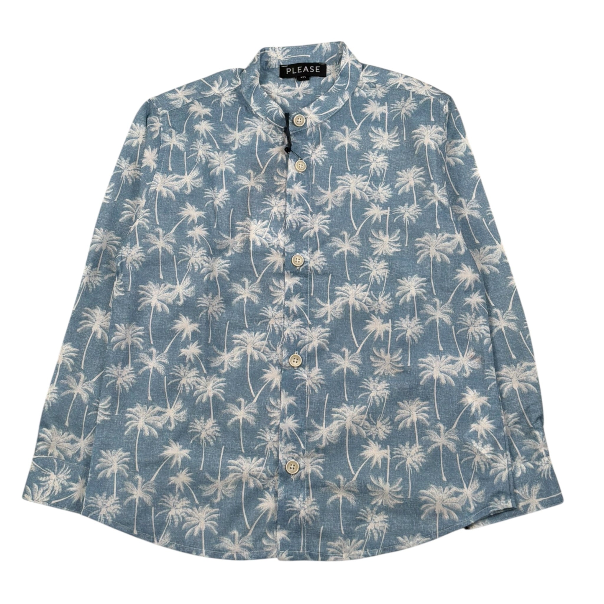 Please Camicia Manica Lunga Tinta Unita per Bambino CL28273B73 AZZURRO PLEASE 