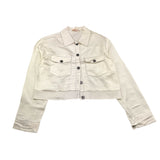 Please Camicia Tinta Unita con Profili In Contrasto per Bambina JB05300G73 PANNA PLEASE 