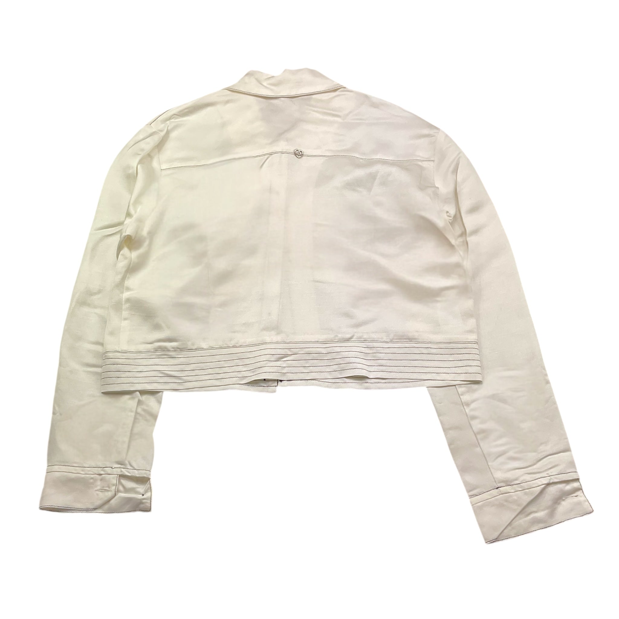 Please Camicia Tinta Unita con Profili In Contrasto per Bambina JB05300G73 PANNA PLEASE 