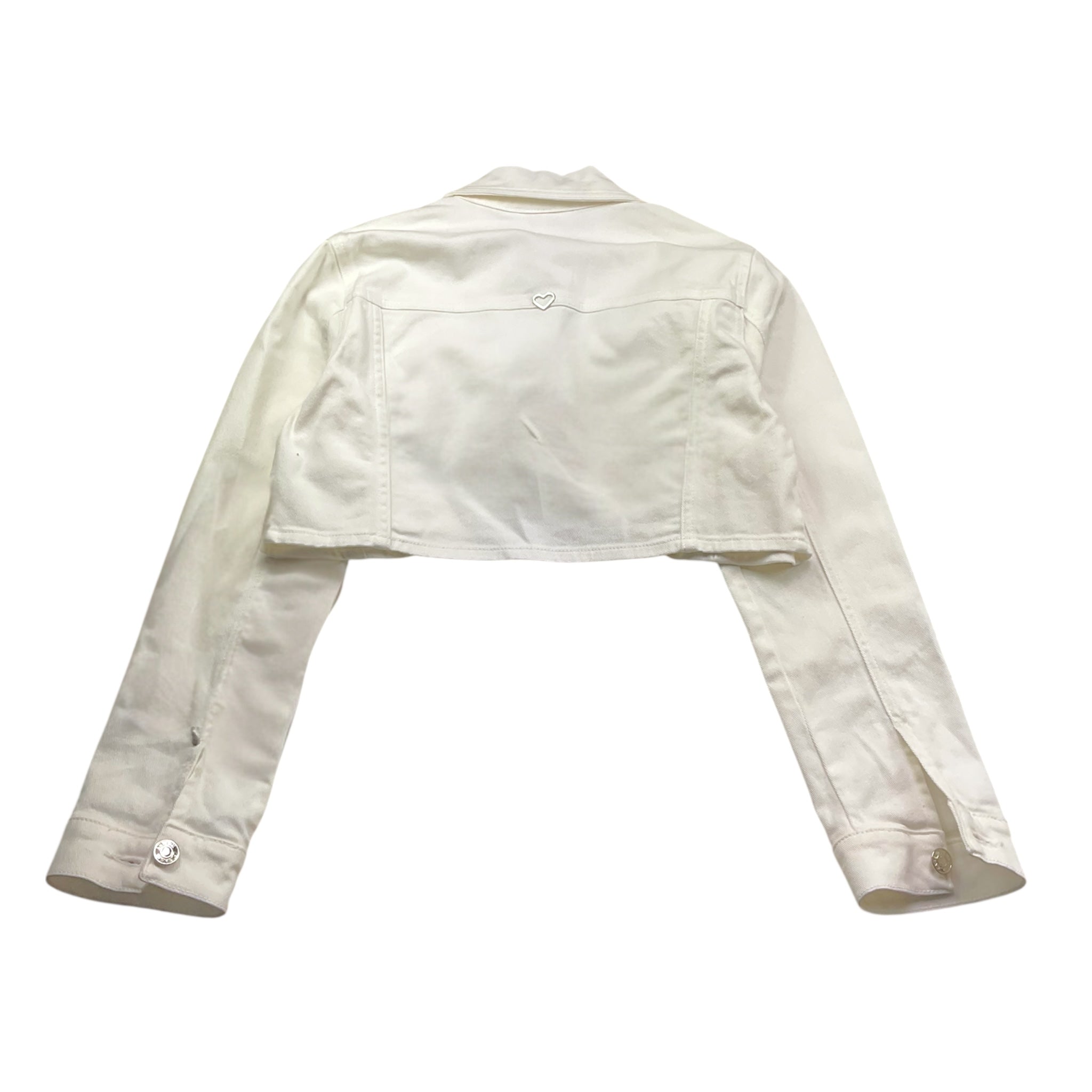 Please Giubbino In Denim Tinta Unita per Bambina JB18132G73 BIANCO PLEASE 