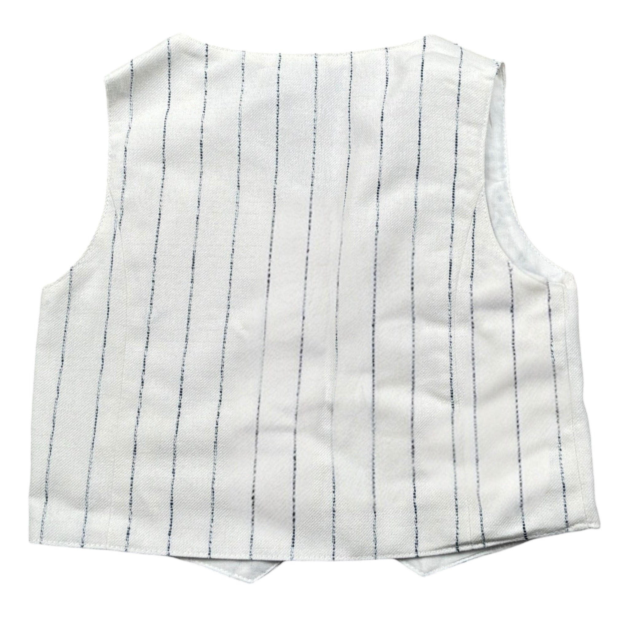 Please Gilet Tinta Unita con Fantasia A Righe per Bambino JH02131B73J BIANCO PLEASE 
