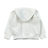 Please Felpa Tinta Unita con Zip E Stampa per Bambino LK06042B71 BIANCO PLEASE 