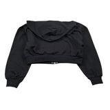 Please Felpa Tinta Unita con Zip E Cappuccio per Bambina LK20042G72 NERO PLEASE 