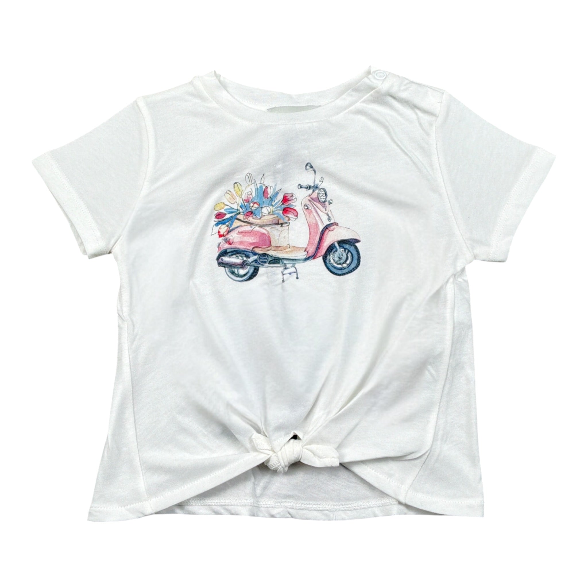 Please T-Shirt Girocollo tinta unita con Stampa Bianco per Neonata MBB1030G27 BIANCO PLEASE 