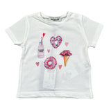 Please T-Shirt Girocollo tinta unita con Stampa Bianco per Neonata MBB3030G27 BIANCO PLEASE 