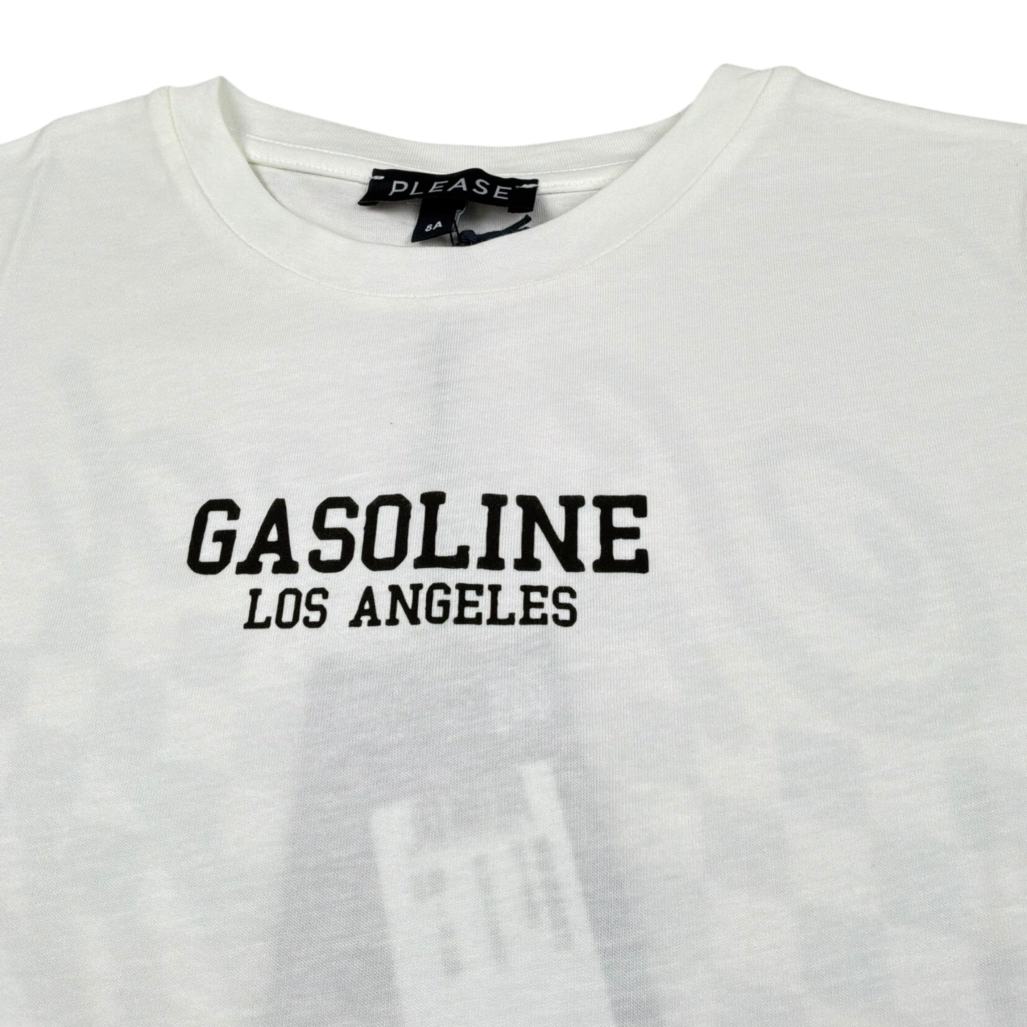 Please T-Shirt Girocollo Tinta Unita con Stampa per Bambino MBF2030B72 BIANCO PLEASE 