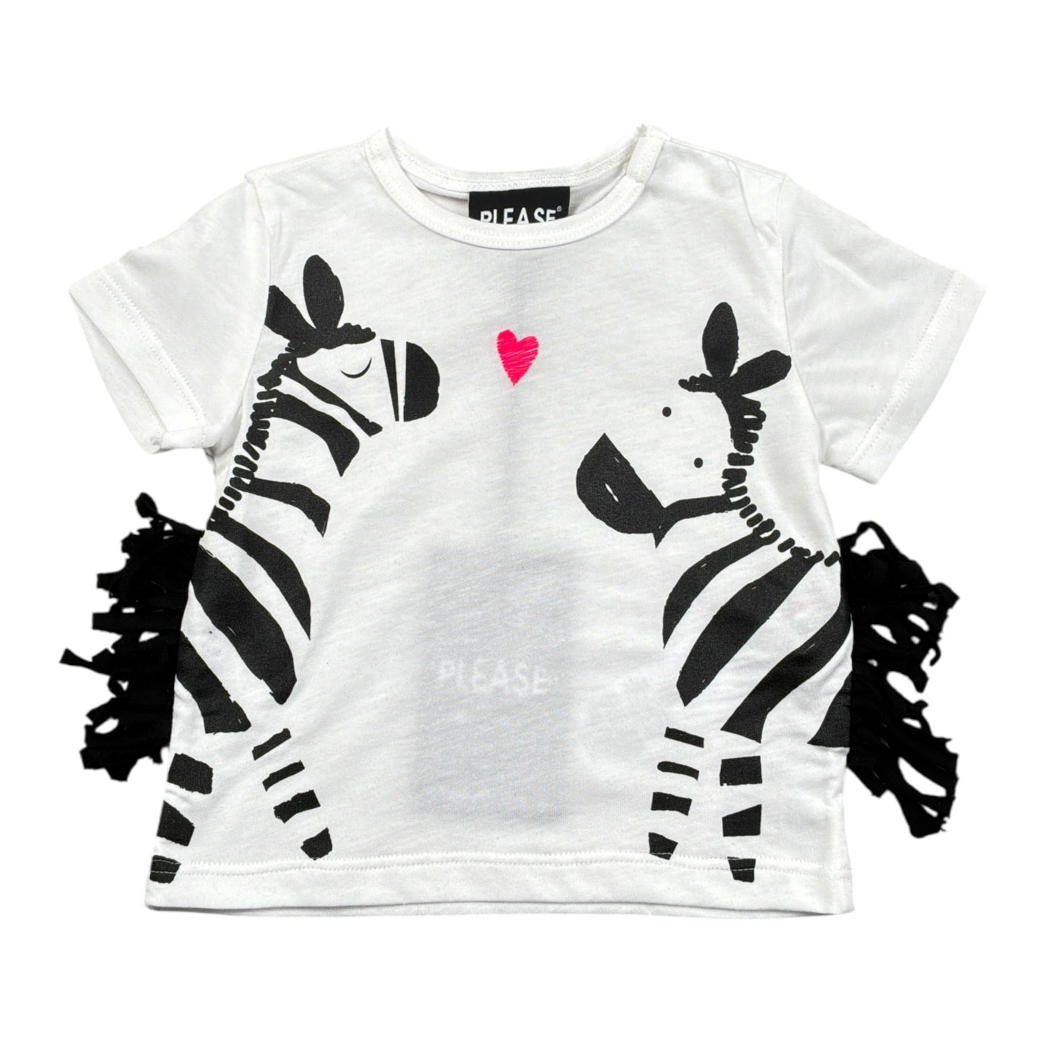 Please T-Shirt Girocollo tinta unita con Stampa Bianco per Neonata MBF4030G20 BIANCO PLEASE 