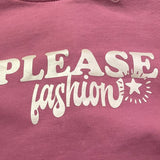 Please Felpa Giromanica Modello Crop con Cappuccio per Bambina MU00042G72 ROSA PLEASE 