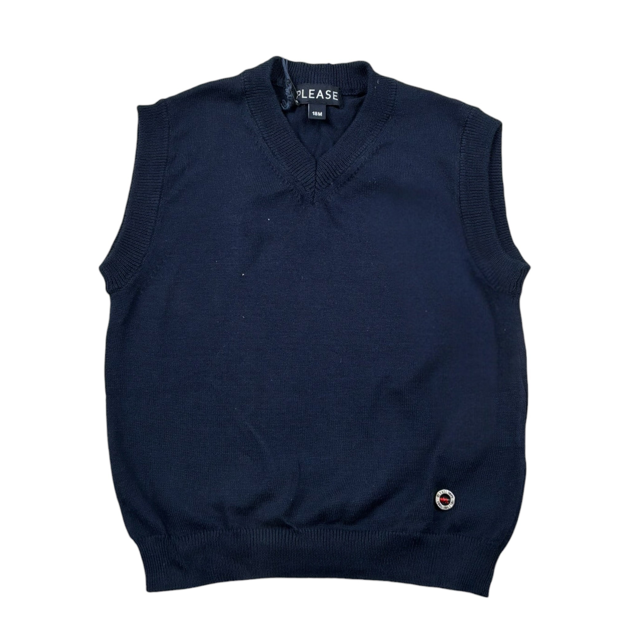Please Gilet Tinta Unita per Neonato NB04230B73N BLU PLEASE 