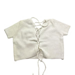 Please T-Shirt In Maglia Tinta Unita con Scollo Retro per Bambina NB16230G72 BIANCO PLEASE 