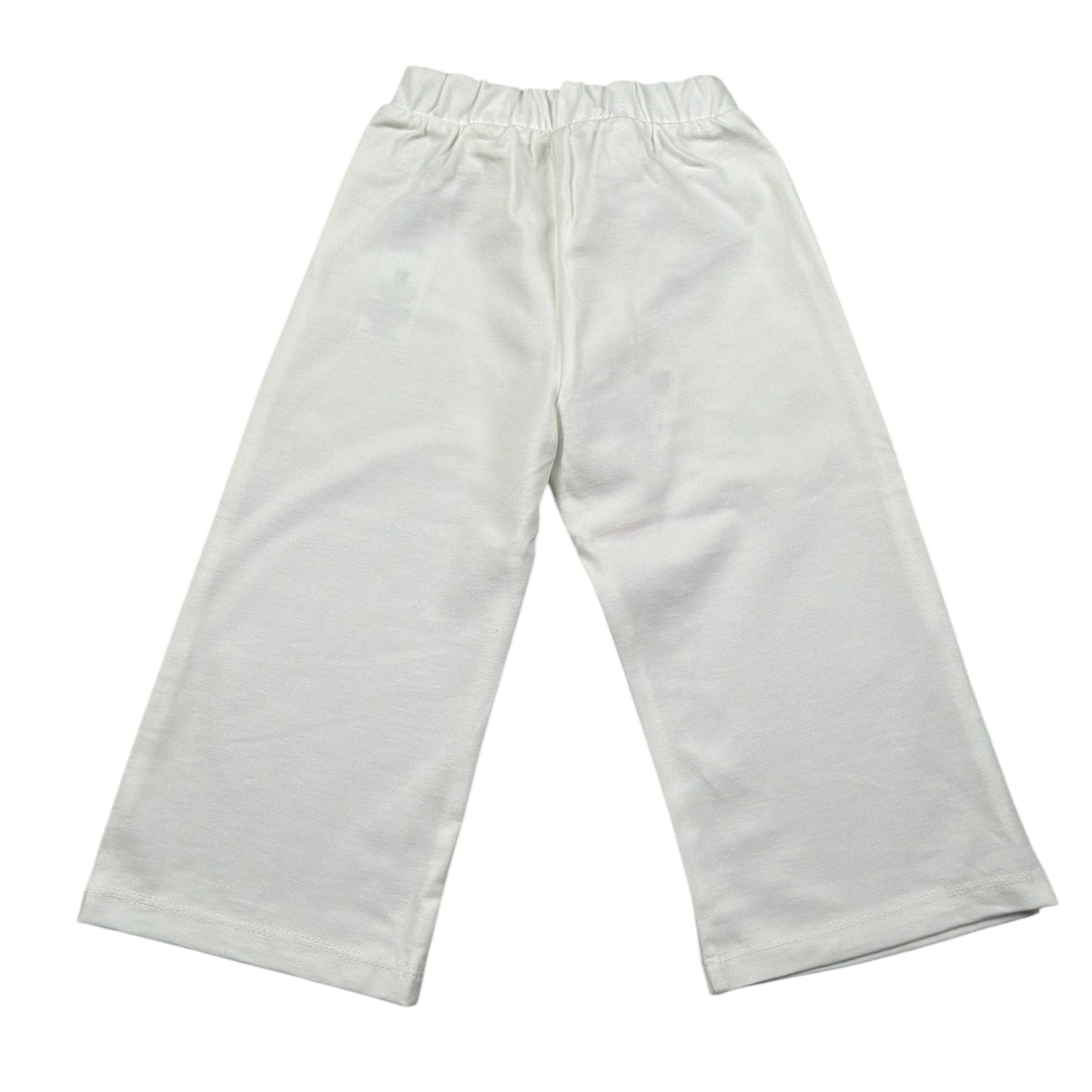 Please Pantalone Tinta Unita con Elastico In Vita per Neonata PE51172G73 BIANCO PLEASE 
