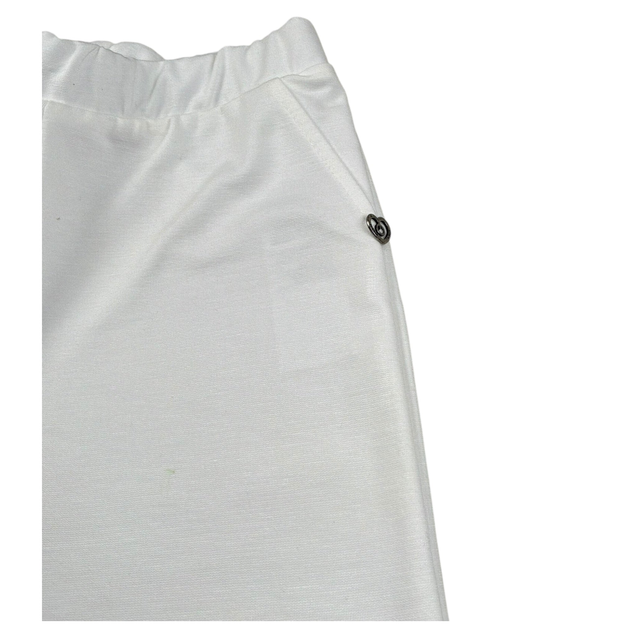 Please Pantalone Tinta Unita con Elastico In Vita per Bambina PE51172G73J PANNA PLEASE 