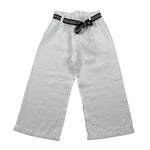 Please Pantalone Tinta Unita Modello Palazzo per Neonata PE66130G7N BIANCO PLEASE 
