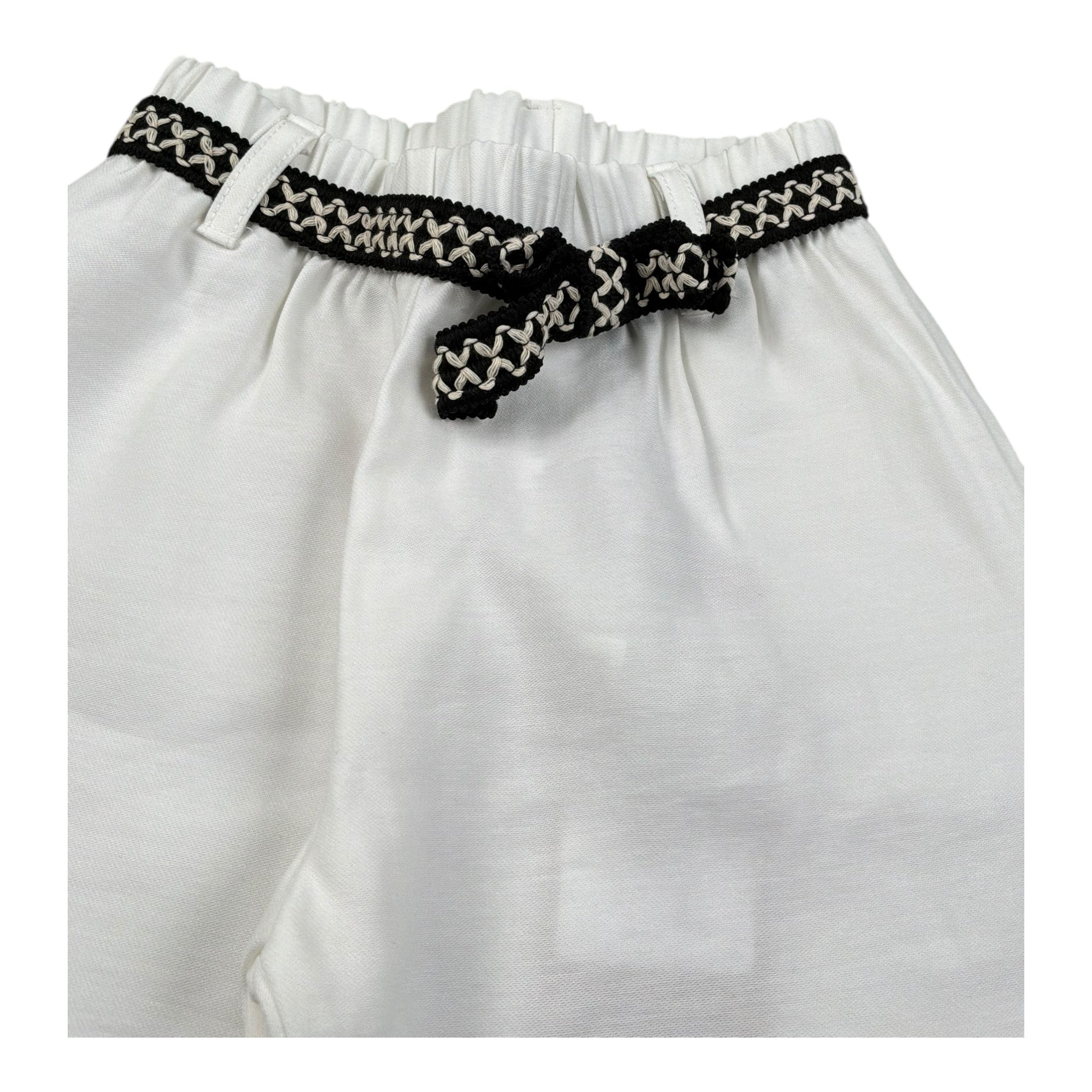Please Pantalone Tinta Unita Modello Palazzo per Neonata PE66130G7N BIANCO PLEASE 