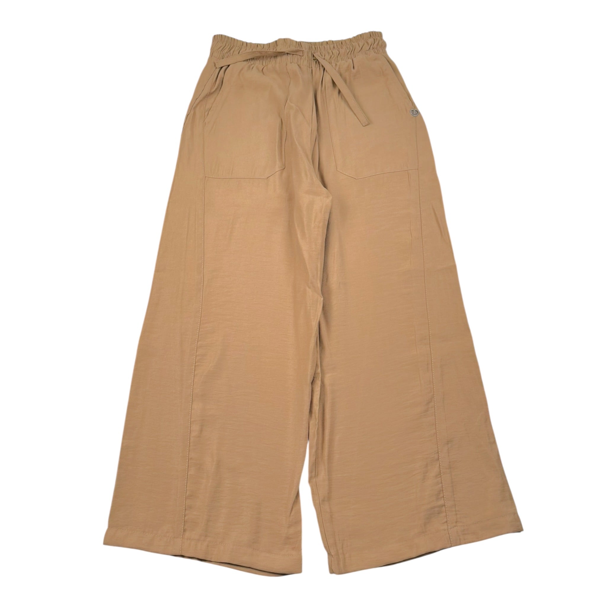 Please Pantalone Modello A Palazzo Tinta Unita per Bambina PE72130G72 CAMMELLO PLEASE 