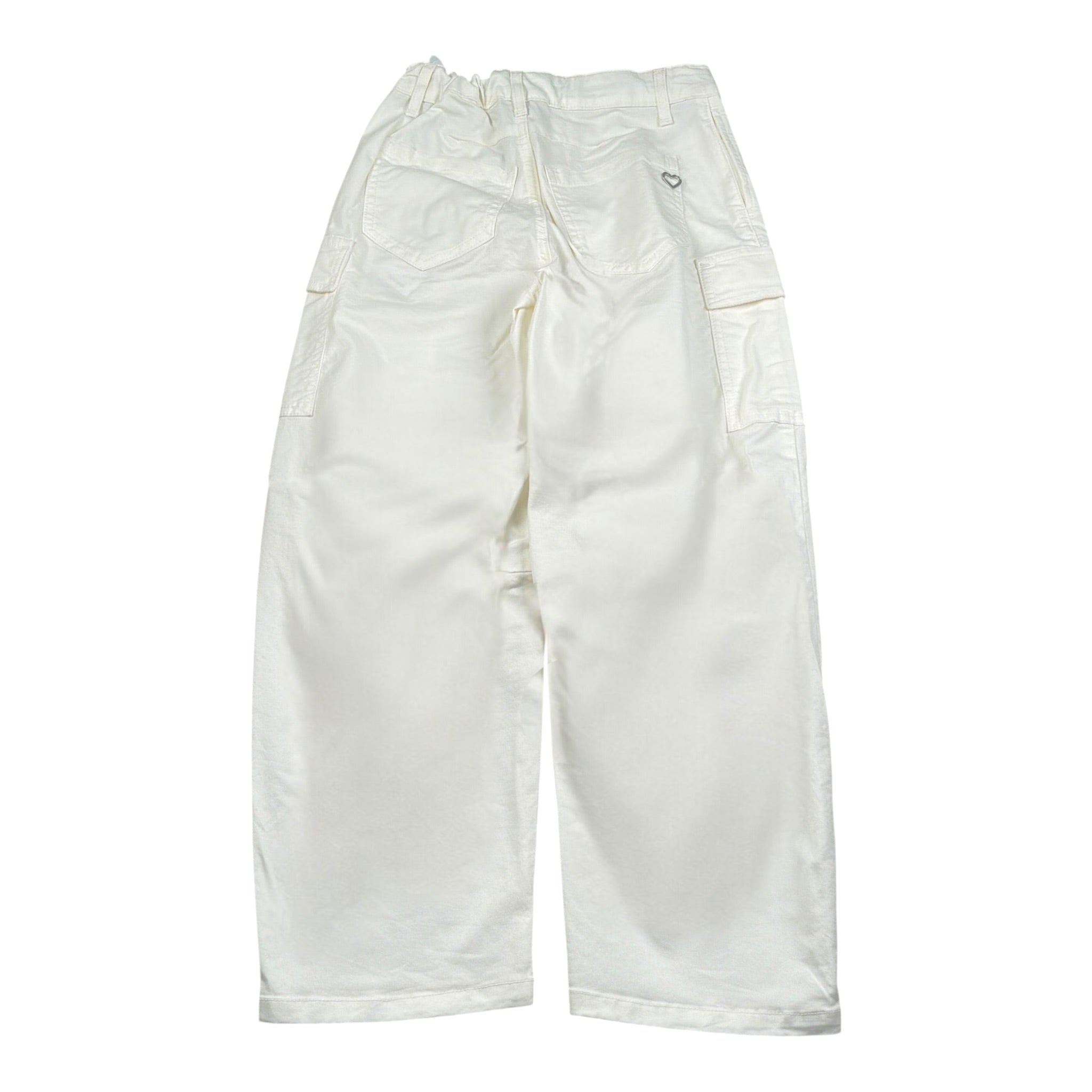 Please Pantalone tinta unita con Girovita Regolabile Bianco per Bambina PH2913G72 BIANCO PLEASE 