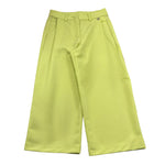 Please Pantalone Tinta Unita Modello A Palazzo per Bambina PHV4132G73 VERDE ACIDO PLEASE 