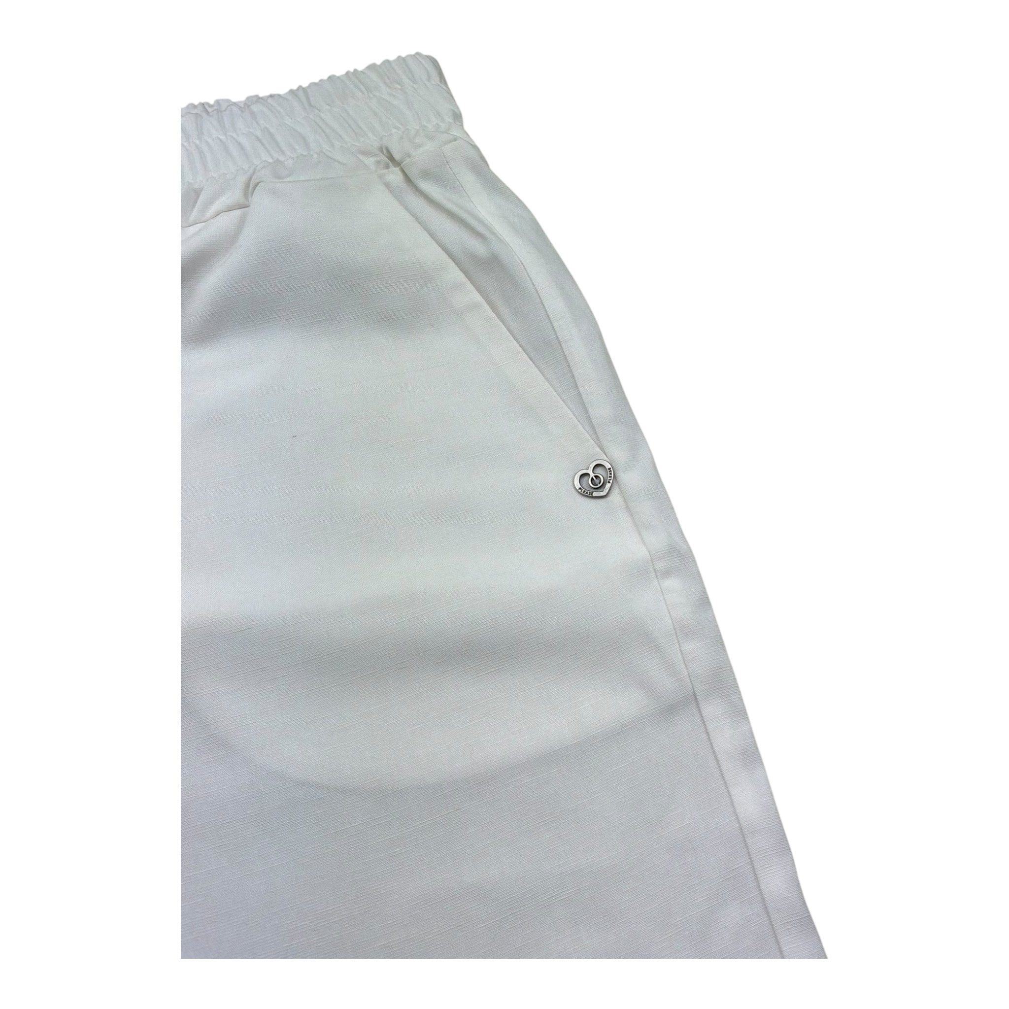 Please Short Tinta Unita con Elastico In Vita per Bambina RE78300G72 BIANCO PLEASE 