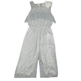 Please Tuta Intera Tinta Unita Giromanica per Bambina TC06290G73 ARGENTO PLEASE 
