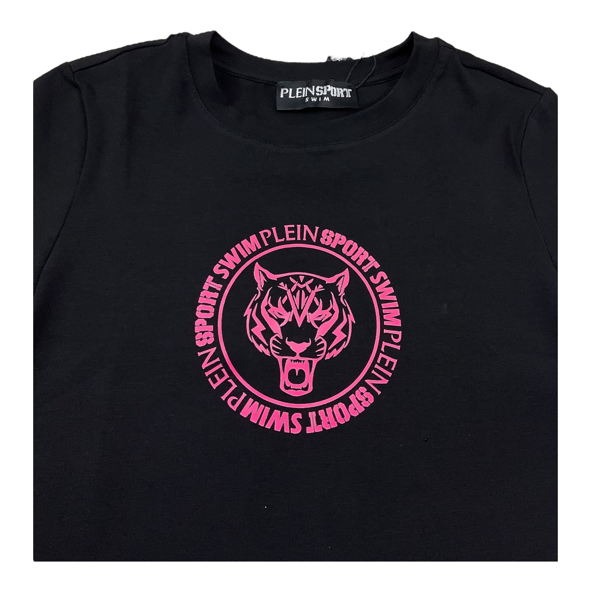 Plein Sport Swim T-Shirt Mezza Manica Tinta Unita con Logo per Bambina PS25KGTS06 NERO PLEIN SPORT SWIM 