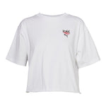 Puma T-Shirt Tinta Unita Girocollo con Logo per Bambina 624723 BIANCO PUMA 