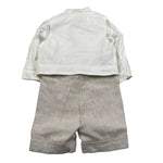 Pure Firenze Completo 4 Pezzi Camicia-Gilet-Bermuda-Papillon Panna/Beige per Neonato 110888 PANNA/BEIGE PURE FIRENZE 