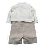 Pure Firenze Completo 4 Pezzi Camicia-Gilet-Bermuda-Papillon Panna/Beige per Neonato 110888 PANNA/BEIGE PURE FIRENZE 