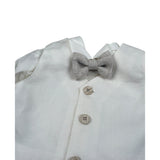 Pure Firenze Completo 4 Pezzi Camicia-Gilet-Bermuda-Papillon Panna/Beige per Neonato 110888 PANNA/BEIGE PURE FIRENZE 