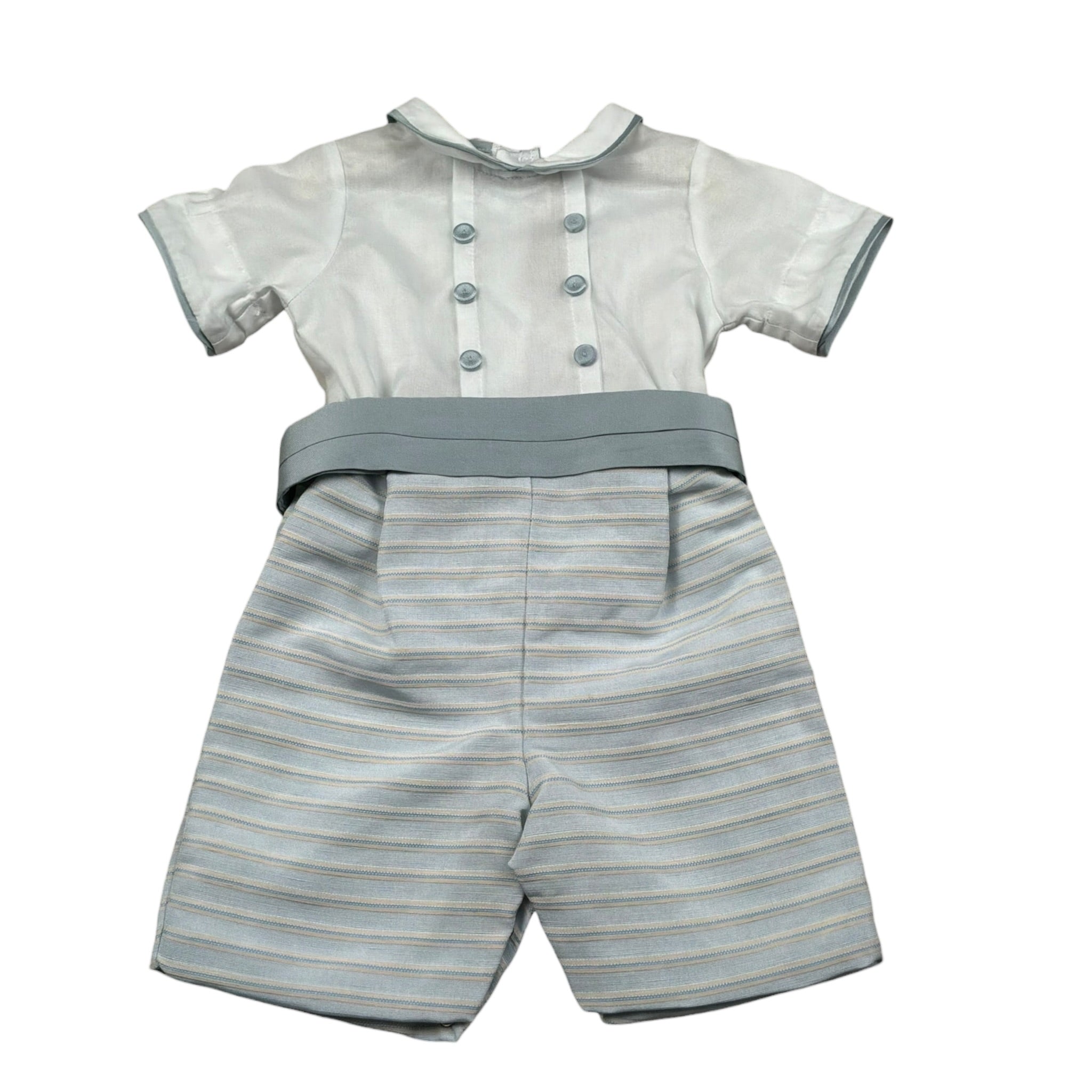 Pure Firenze Pagliaccetto Mezza Manica Bicolore Bianco/Azzuro per Neonato CBPG55 BIANCO/AZZURRO PURE FIRENZE 