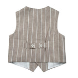 Pure Firenze Gilet tinta unita con Fantasia A Righe Beige per Neonato PC03353 BEIGE PURE FIRENZE 
