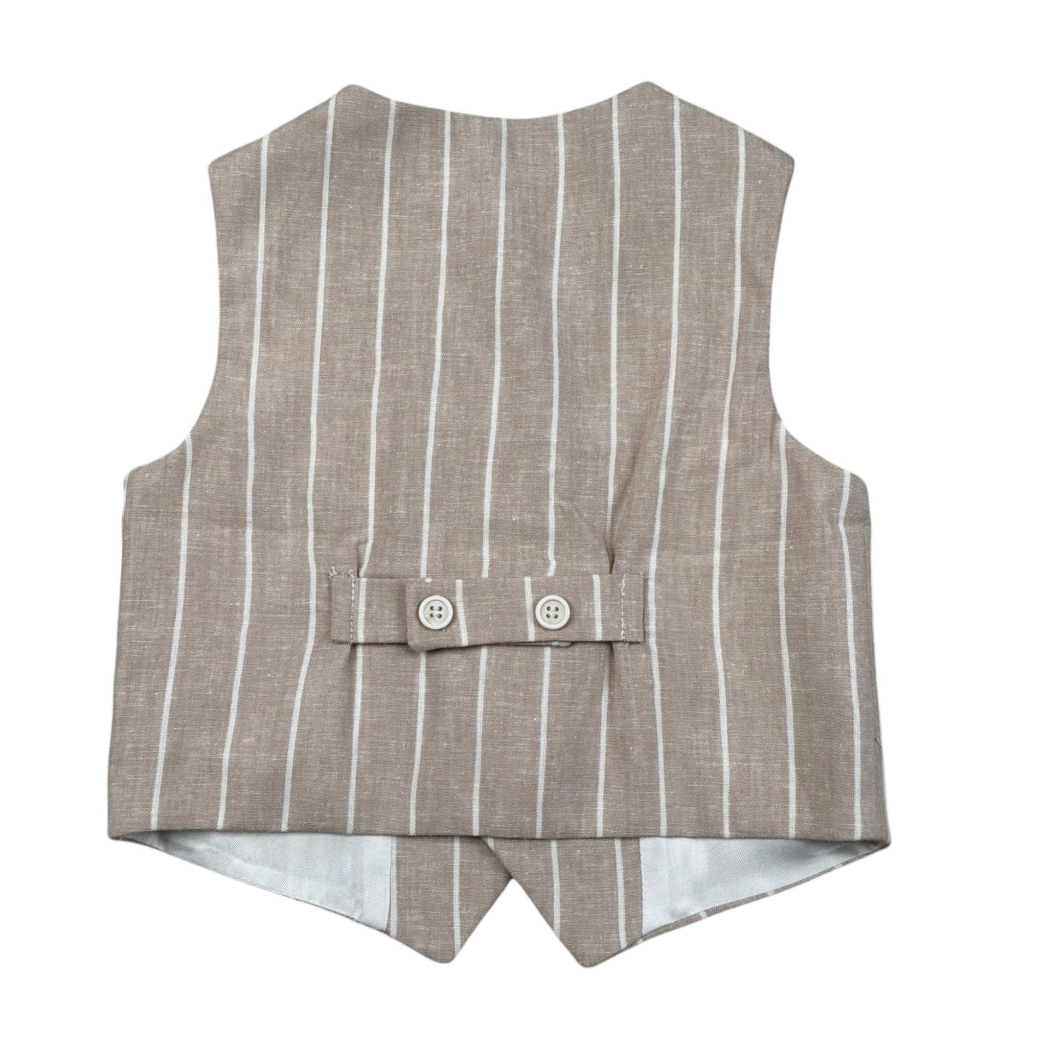 Pure Firenze Gilet tinta unita con Fantasia A Righe Beige per Neonato PC03353 BEIGE PURE FIRENZE 