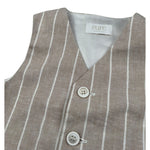 Pure Firenze Gilet tinta unita con Fantasia A Righe Beige per Neonato PC03353 BEIGE PURE FIRENZE 