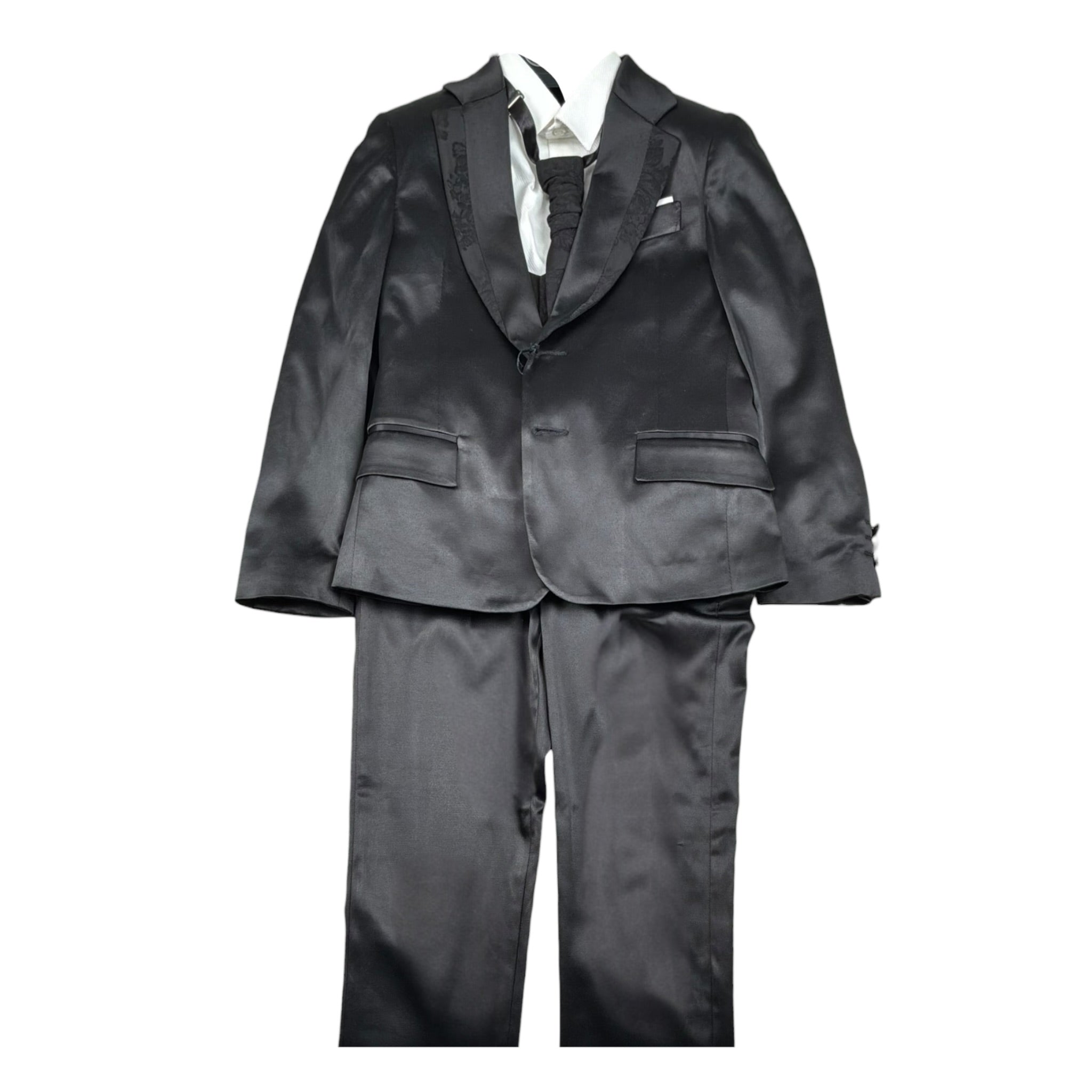 Qdk Completo 5 Pezzi Camicia-Giacca-Gilet-Cravatta-Pantalone per Bambino 100519 NERO QDK 