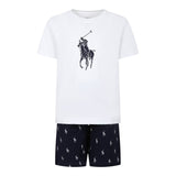 Ralph Lauren Completo 2 Pezzi Pigiama T-Shirt-Bermuda  per Bambino 9P0141 BIANCO RALPH LAUREN 