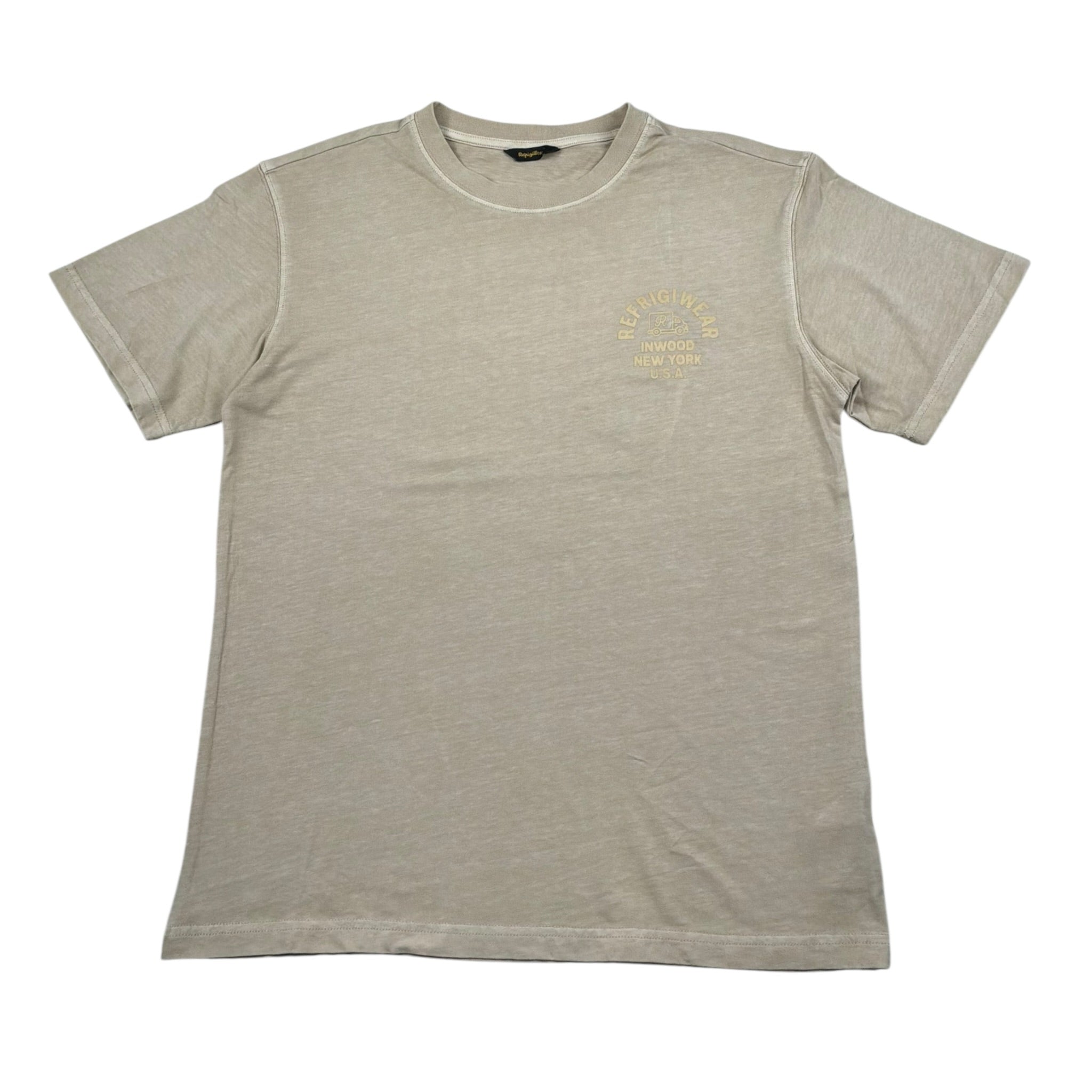 Refrigiwear T-Shirt Girocollo Tinta Unita con Stampa per Bambino 137TRMJS25 BEIGE REFRIGIWEAR 