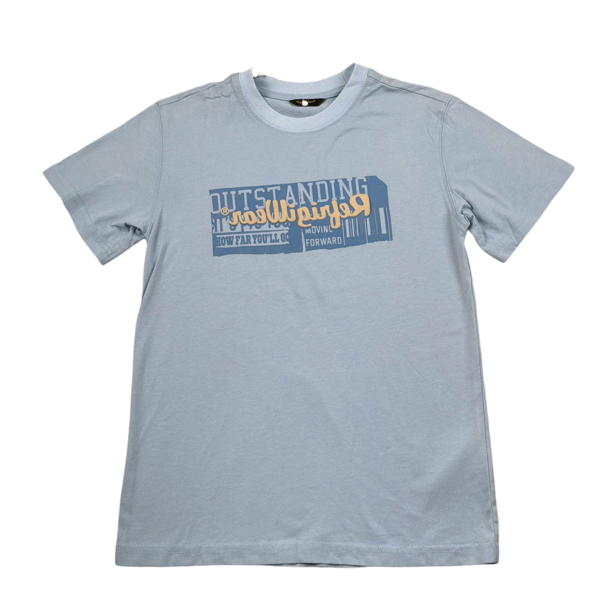 Refrigiwear T-Shirt Girocollo Tinta Unita con Stampa per Bambino 140TRMJS25 AZZURRO REFRIGIWEAR 