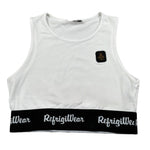 Refrigiwear Top Tinta Unita con Elastico Logato per Bambina 341YRFJS25X BIANCO REFRIGIWEAR 