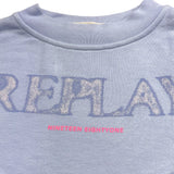 Replay Felpa Girocollo Tinta Unita con Stampa per Bambina SG2125 AZZURRO REPLAY 