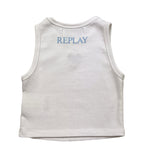 Replay Canotta Tinta Unita con Stampa per Bambina SG7632 BIANCO REPLAY 