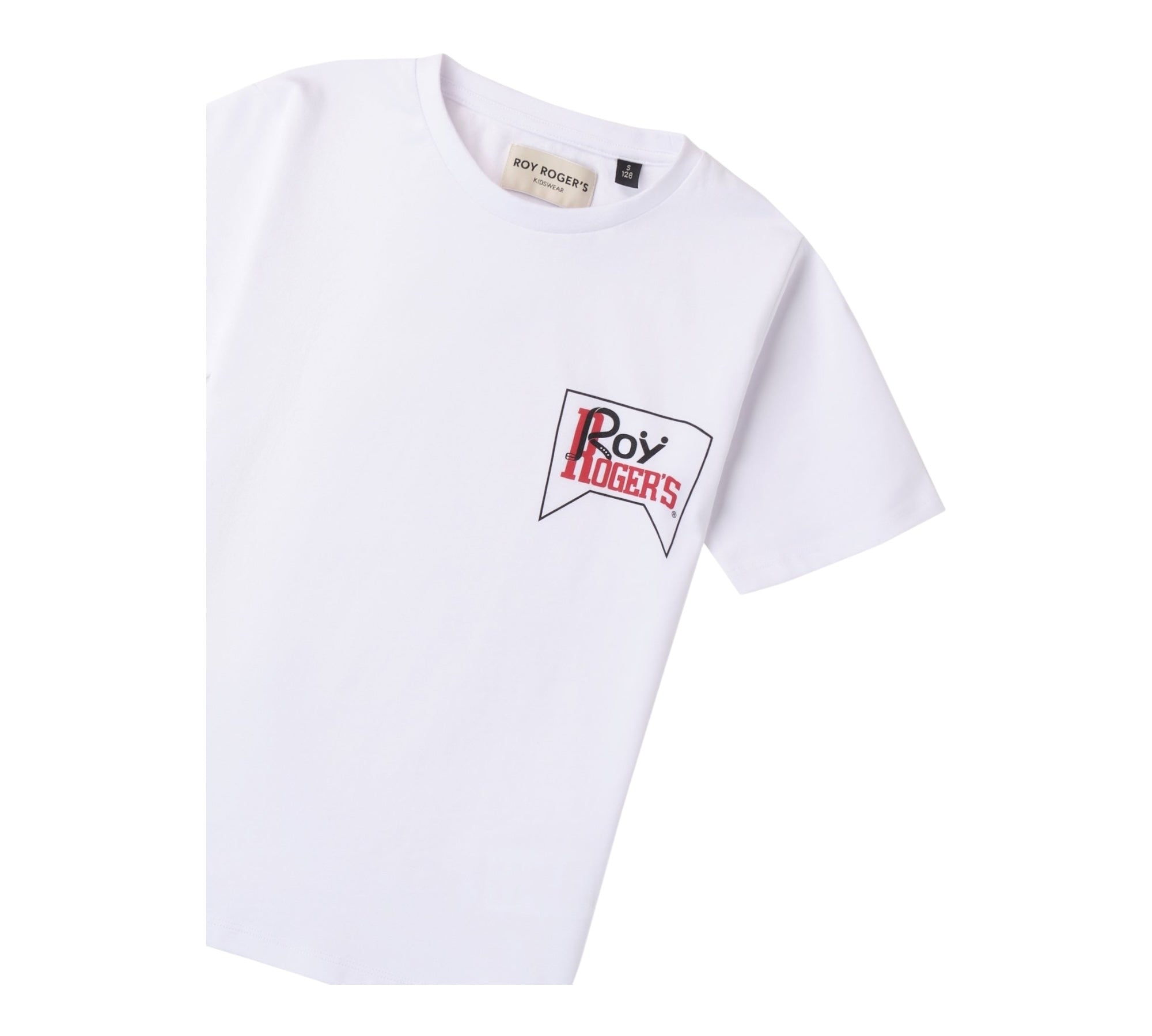 Roy Roger'S T-Shirt Girocollo Tinta Unita con Stampa per Bambino RB123 BIANCO ROY ROGER'S 