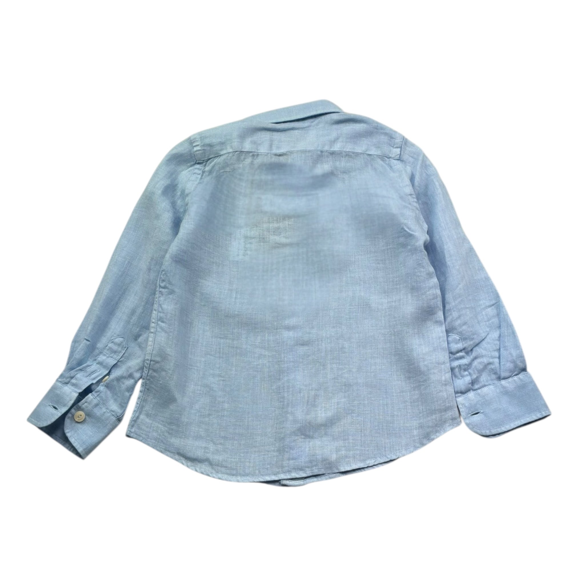 Saint Barth Camicia Manica Lunga Tinta Unita per Bambino 00555L AZZURRO SAINT BARTH 