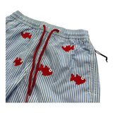 Saint Barth Costume Tinta Unita Modello Boxer con Stampa per Bambino 00603L AZZURRO SAINT BARTH 