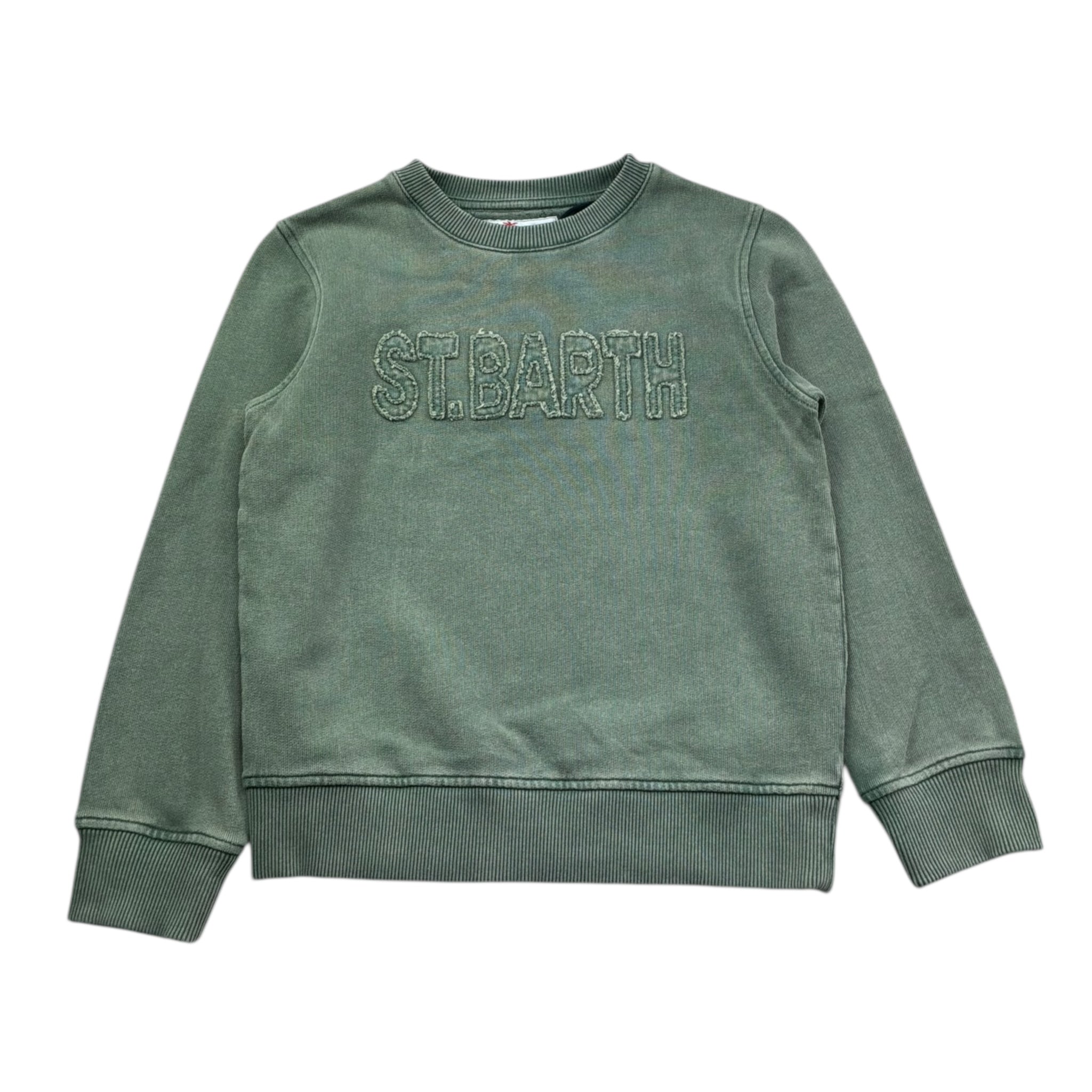 Saint Barth Felpa Girocollo Tinta Unita con Stampa per Bambino 00689L VERDE SAINT BARTH 