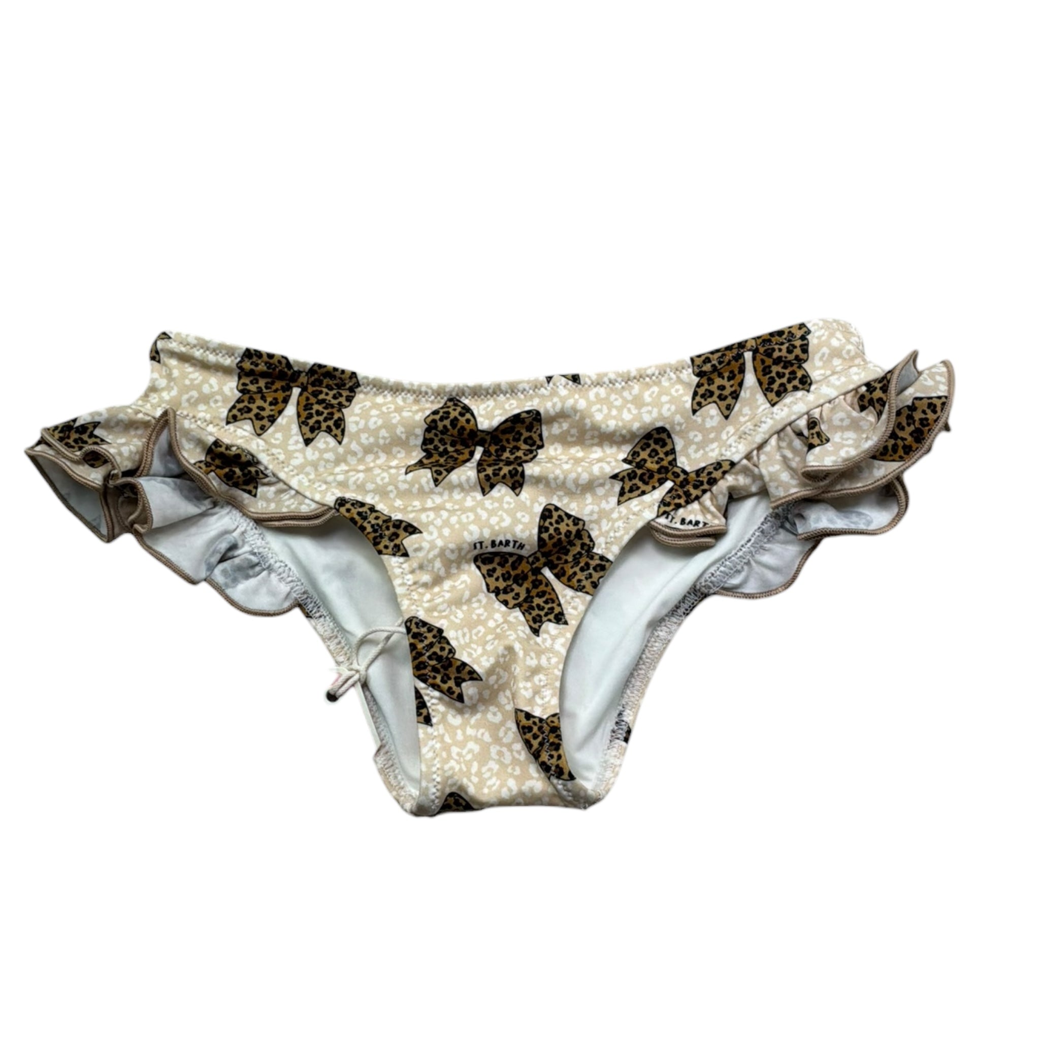 Saint Barth Costume Modello Slip con Rouches per Neonata 00758L BEIGE SAINT BARTH 