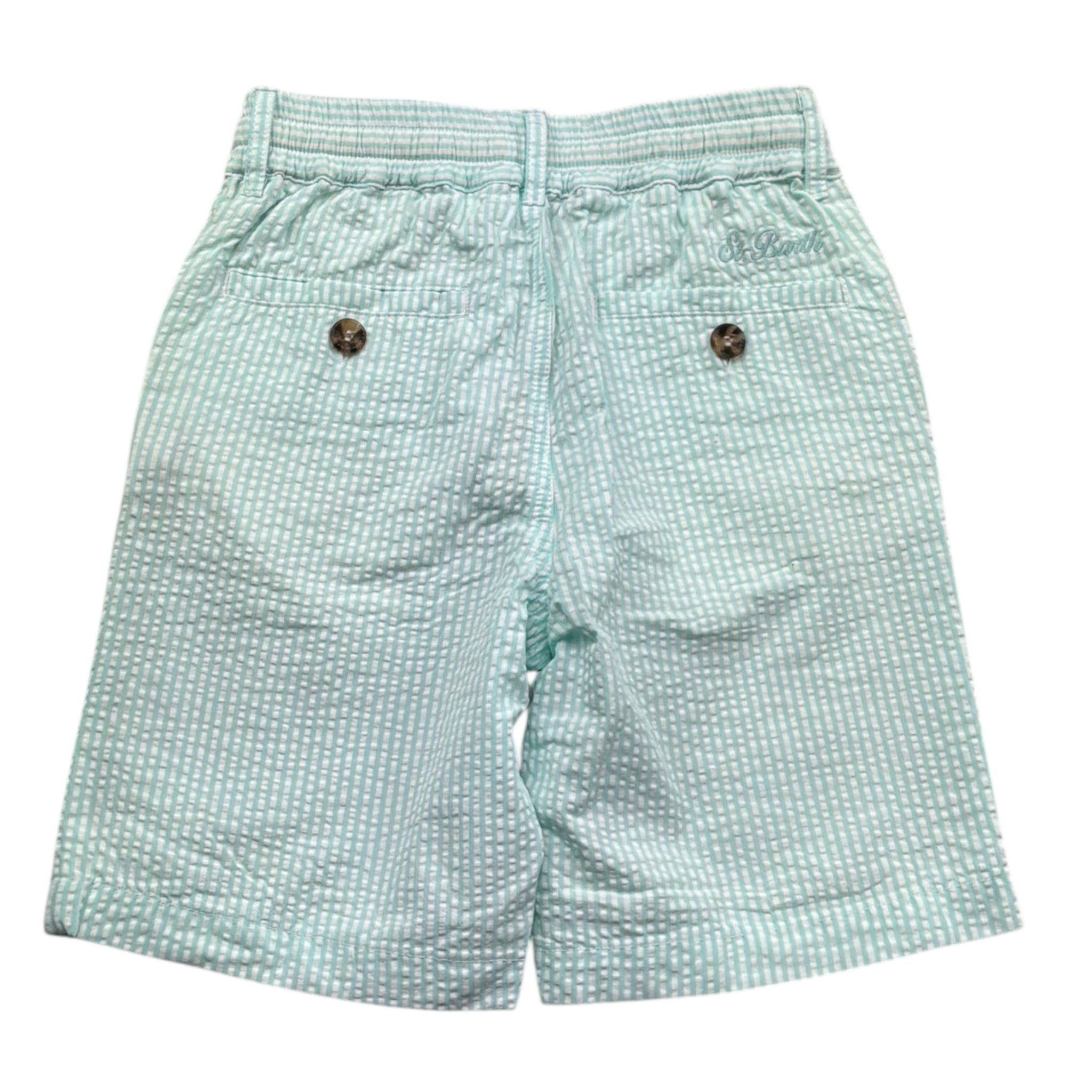 Saint Barth Bermuda Tinta Unita con Fantasia A Quadretti per Bambino 00865L BIANCO SAINT BARTH 