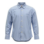 Saint Barth Camicia Bicolore con Fantasia A Righe per Bambino 00867L BIANCO/AZZURRO SAINT BARTH 