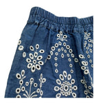 Saint Barth Gonna In Denim Tinta Unita con Pizzo Sangallo per Bambina AMANI BLU SAINT BARTH 