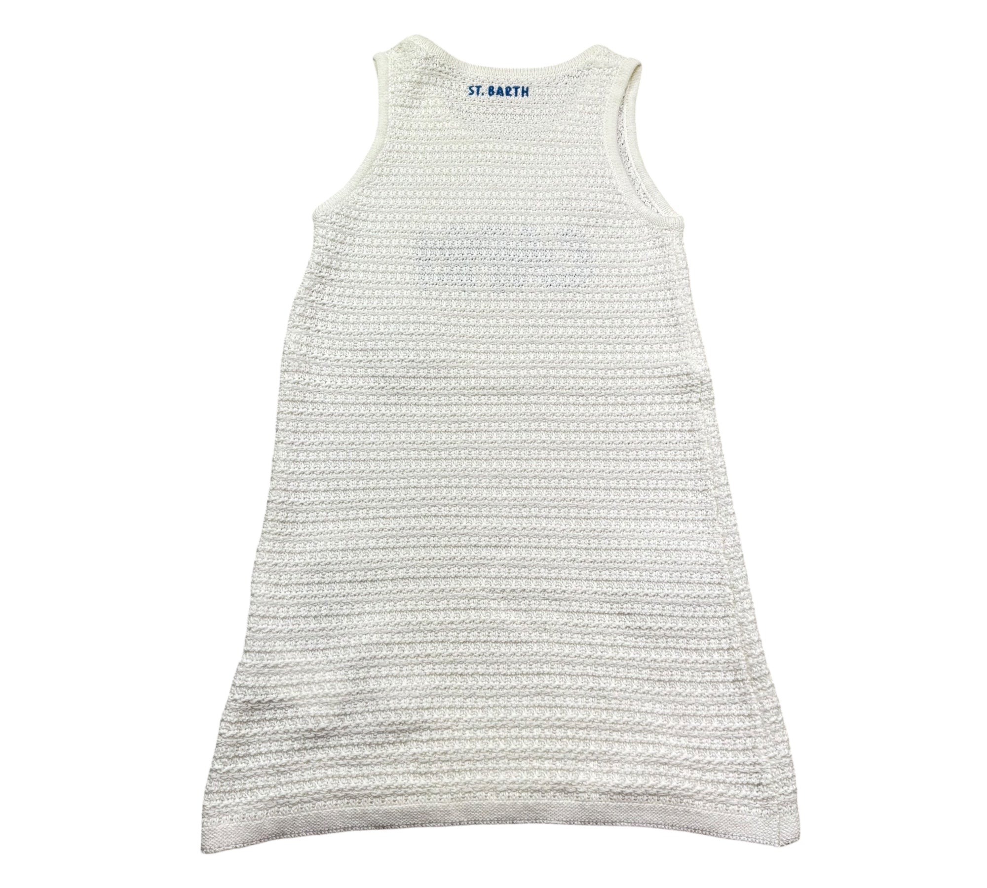 Saint Barth Abito Giromanica Tinta Unita con Ricami per Bambina AUDIE BIANCO SAINT BARTH 